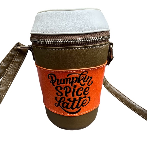 Handbags - Pumpkin Spice Latte Cup Crossbody Purse Handbag KF3